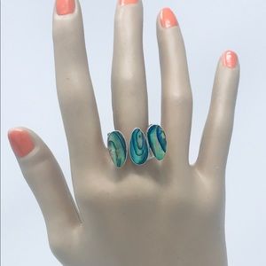 Pendentif En Argent 925 Avec Pierre De Paua/Abalone - Bleu Vert - Neuf Avec étiquette